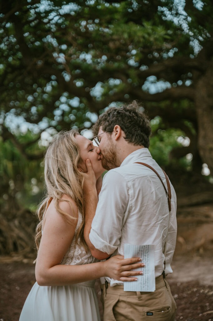 Maui Hawaii Koki Beach Elopement Destination Wedding Vows